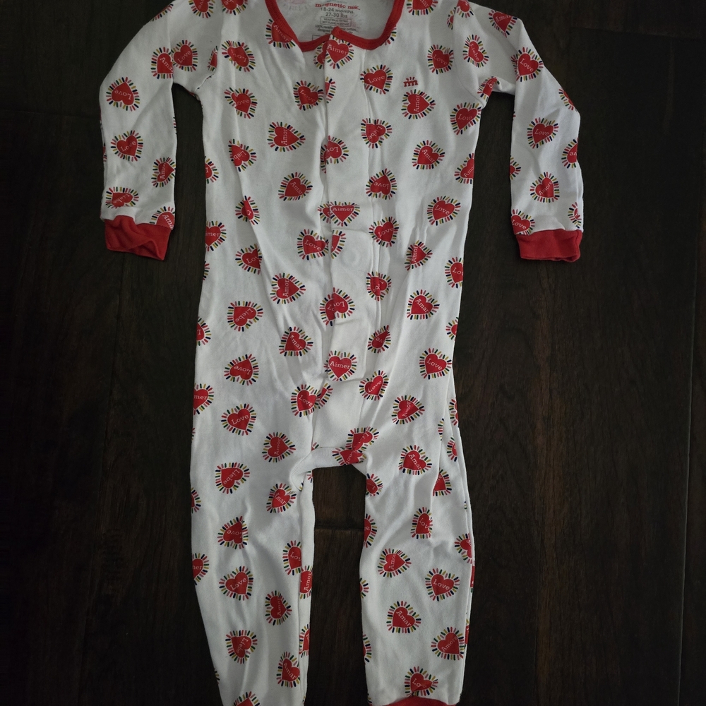 Magnetic Me White and Red Kids Footie